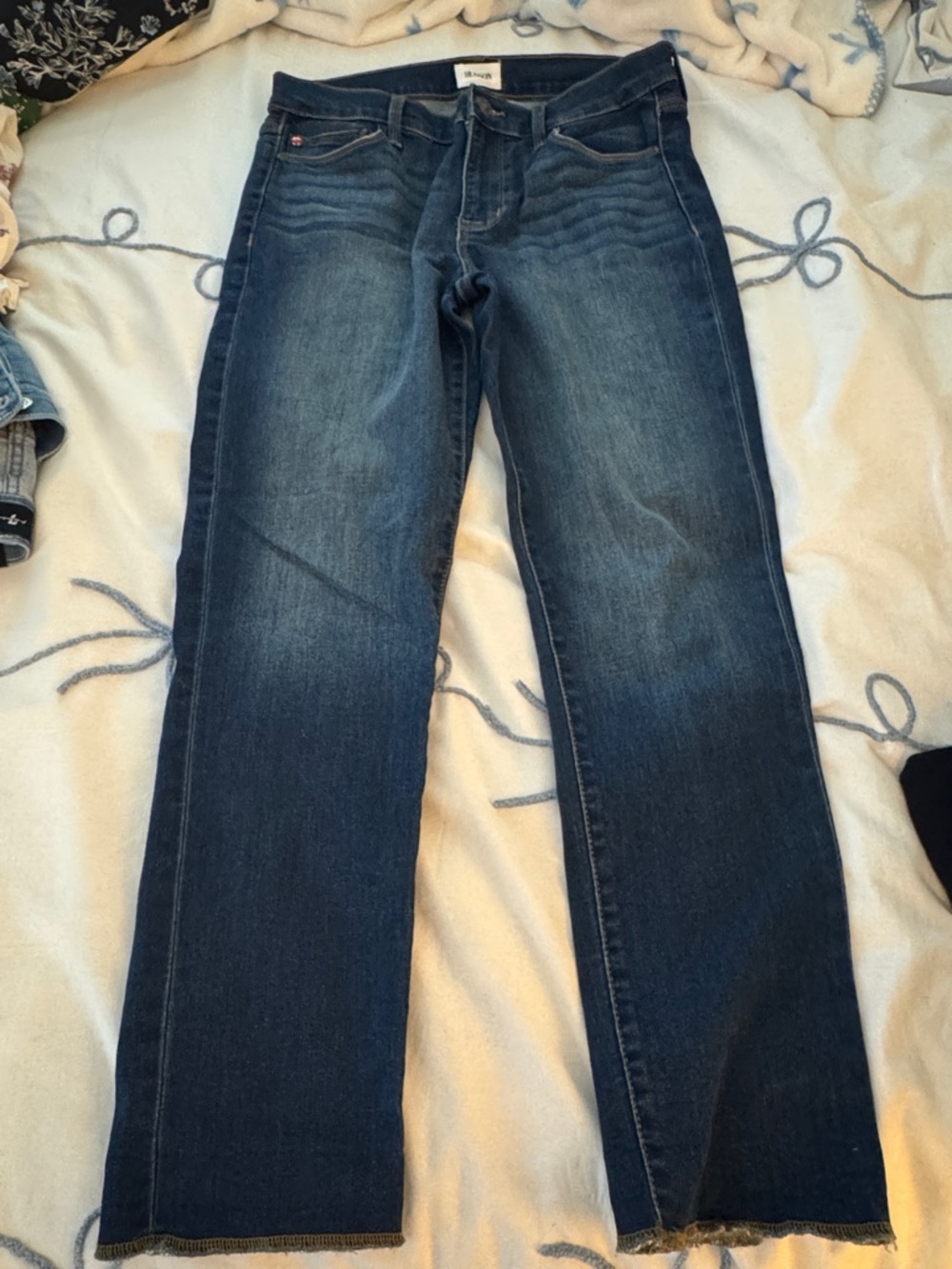 Hudson Jeans Dark Blue Cropped Straight Leg Ankle Jeans